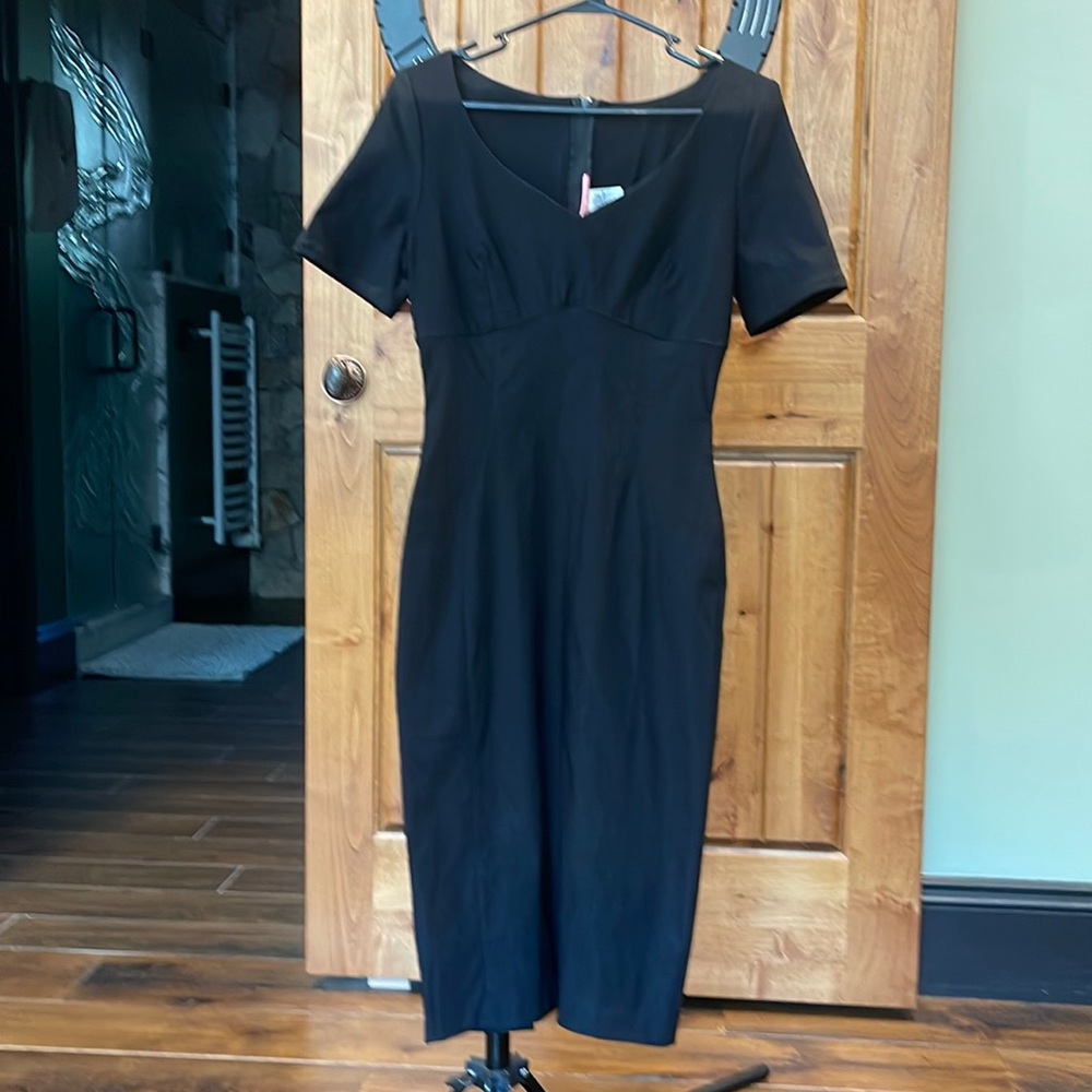 Pin Up Girl Black Shortsleeved Wiggle Dress Size Large